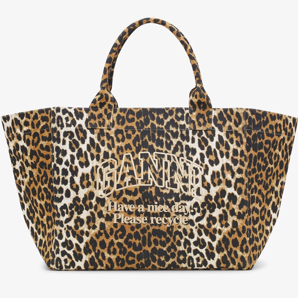 NWT Ganni Leopard Print XXL Tote Bag